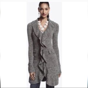 White House Black Market Cardigan With Ruffle Closure